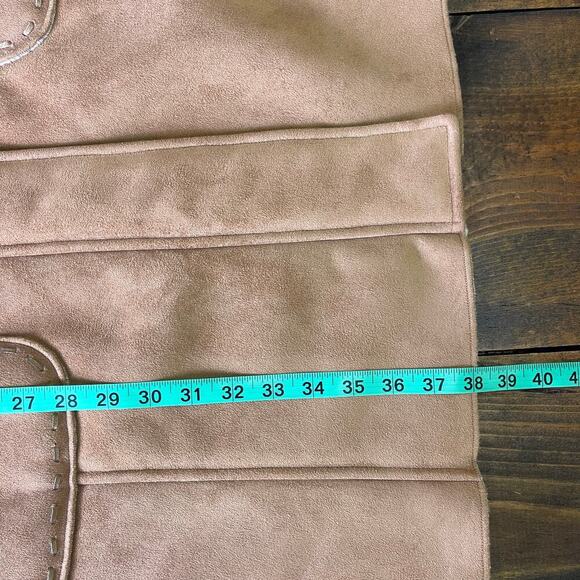 Talbots Camel Faux Suede Shearling Hooded Coat Penny Lane Jacket Women's Medium - Picture 12 of 12